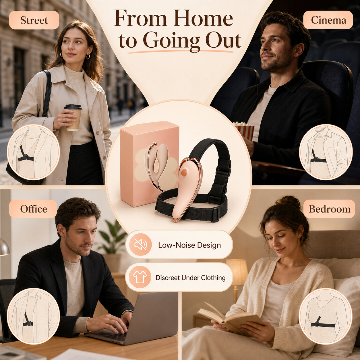 Discreet wearable vibrator for home and going out